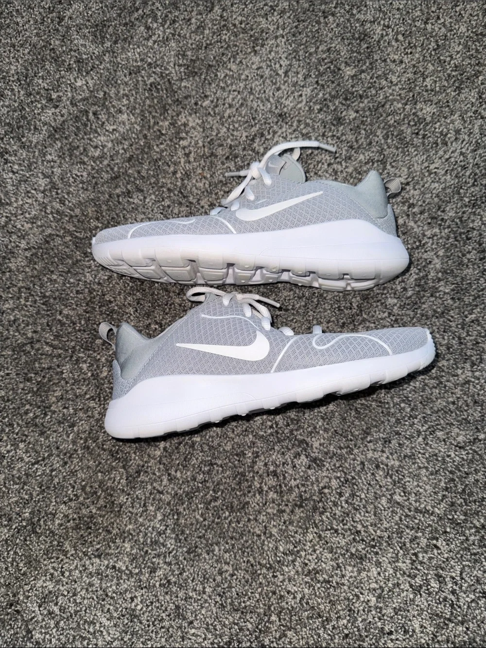 Nike Kids Light Gray Mesh Sneakers - White Accents